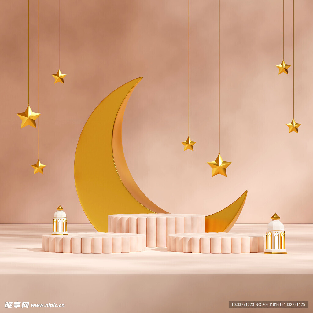 浪漫星星月亮展台背景