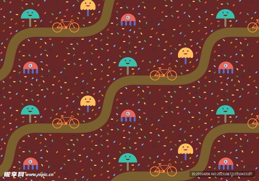 卡通无缝背景图片