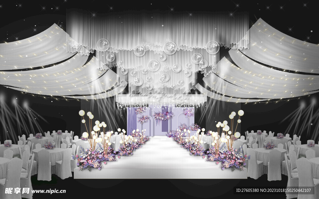 紫色婚礼效果图