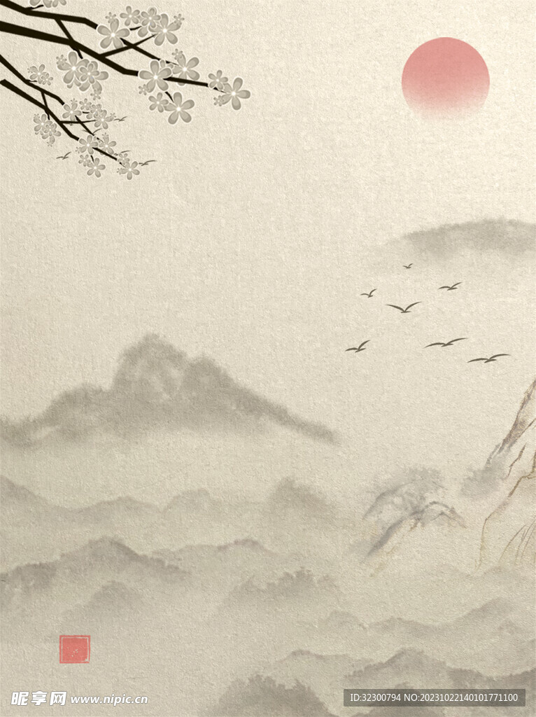 古风山水背景