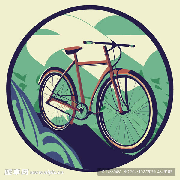 自行车插画