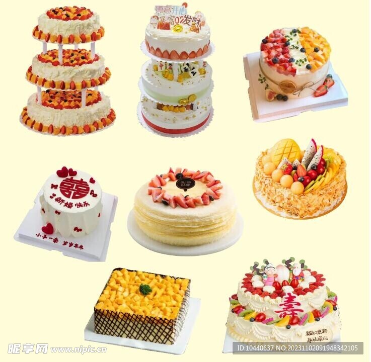 蛋糕店多种款式蛋糕图
