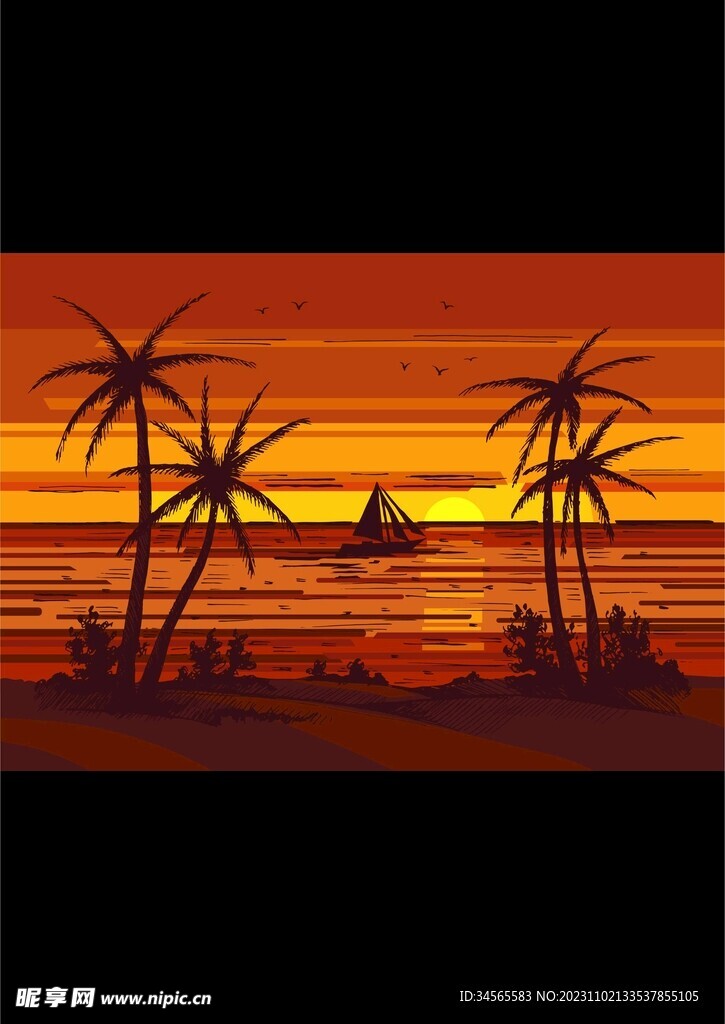 海边落日黄昏