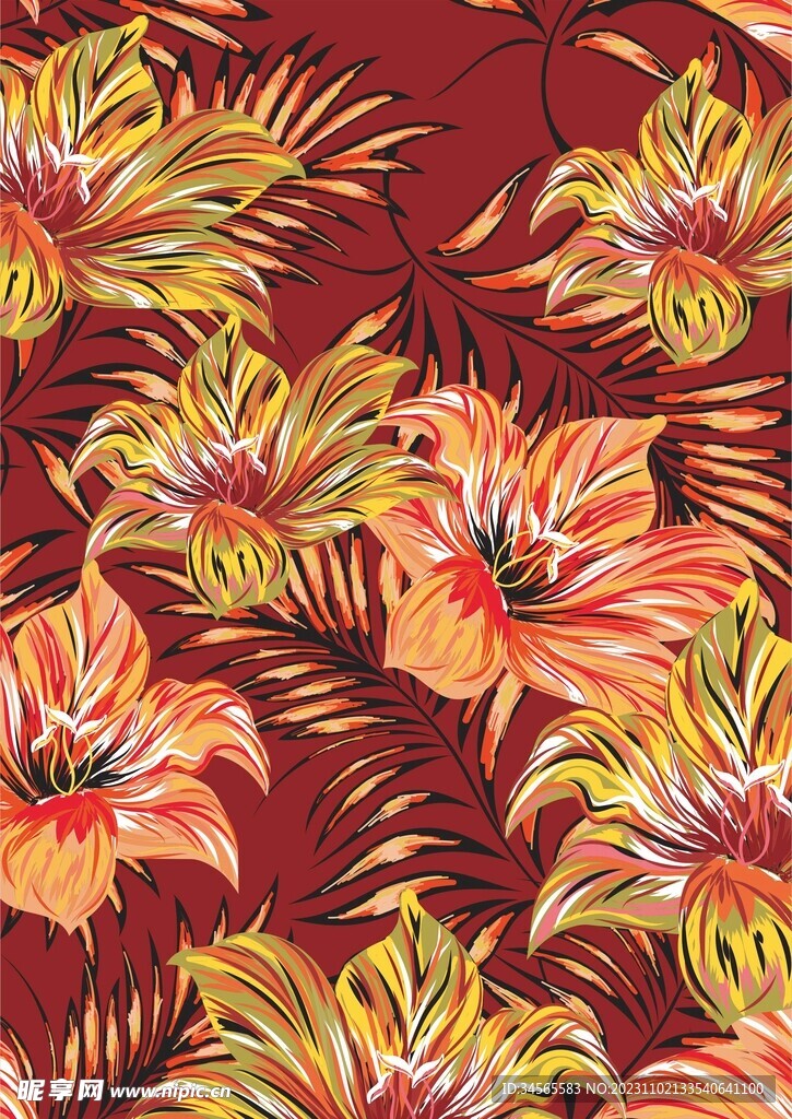 红红火火花朵