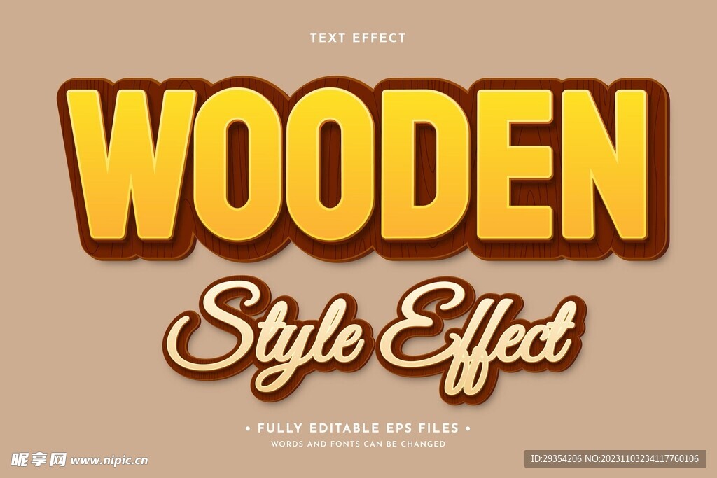 木质风格字体图片