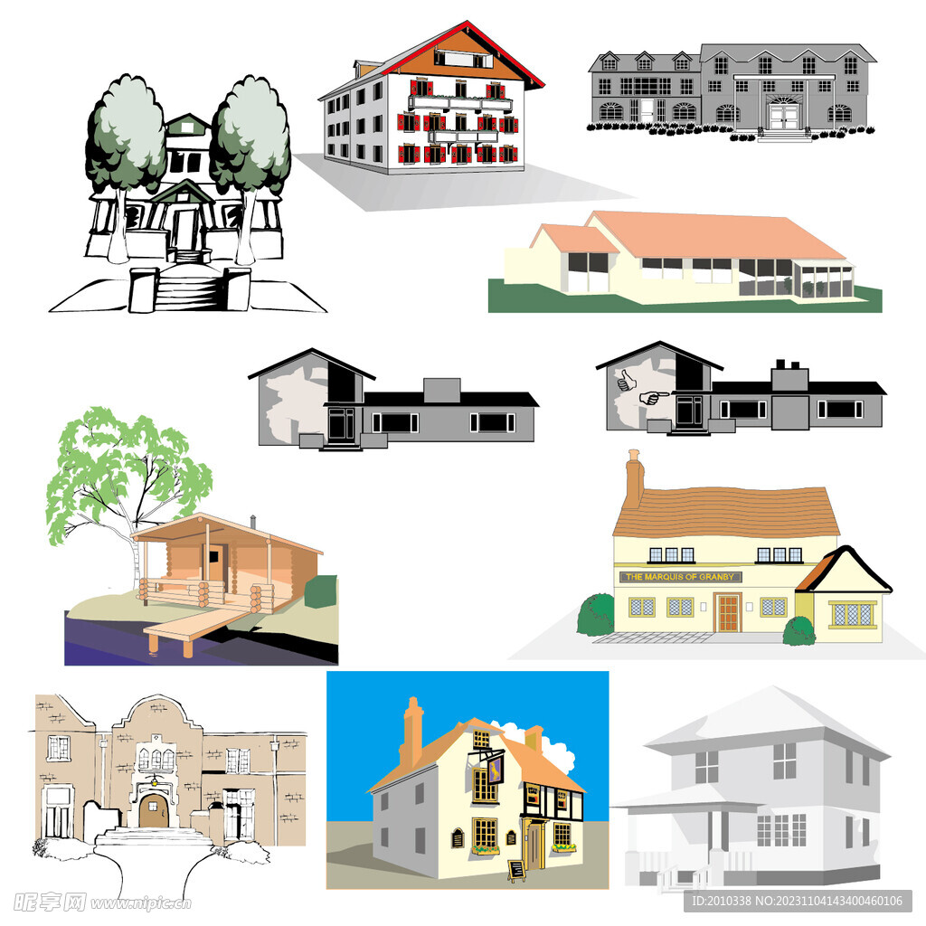 各种矢量房子