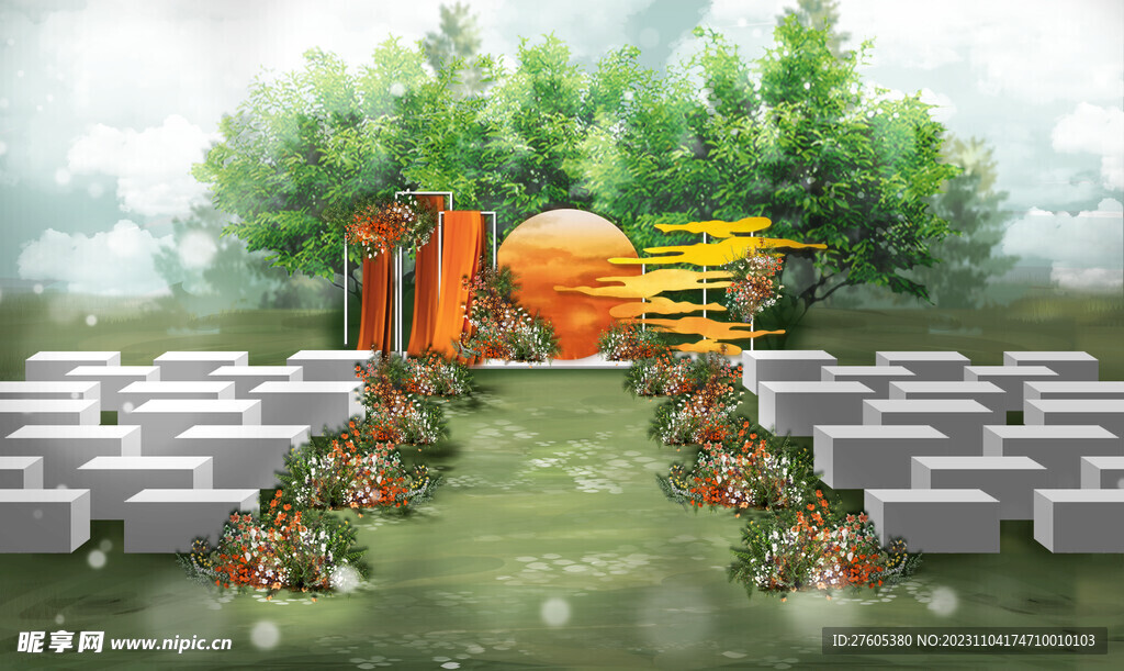 日落婚礼效果图