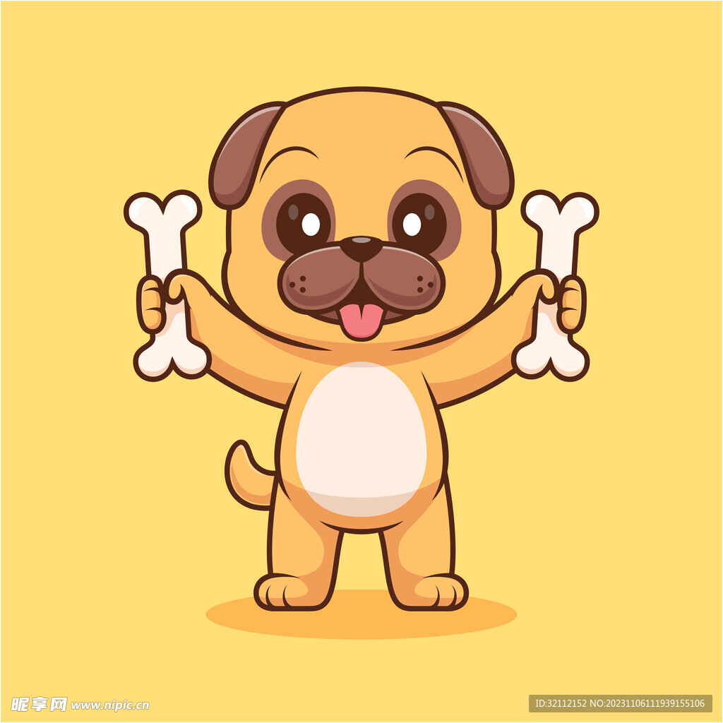 矢量卡通小狗
