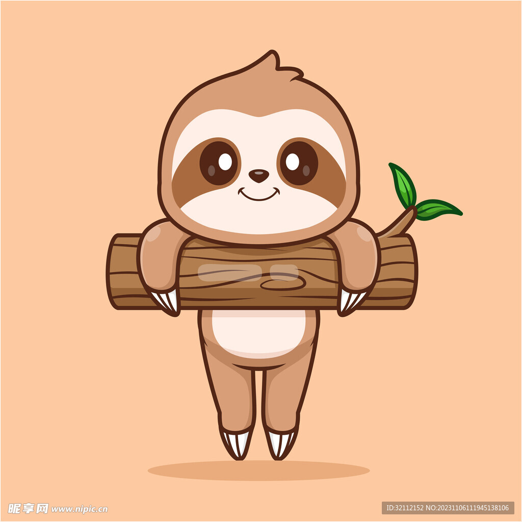 矢量卡通树懒