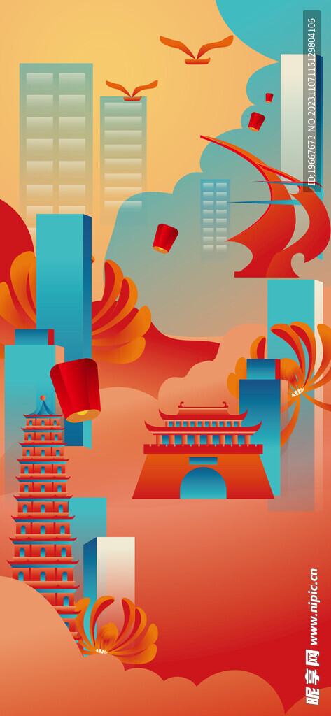 国潮国风插画 