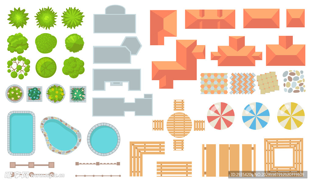 园林景观元素图片