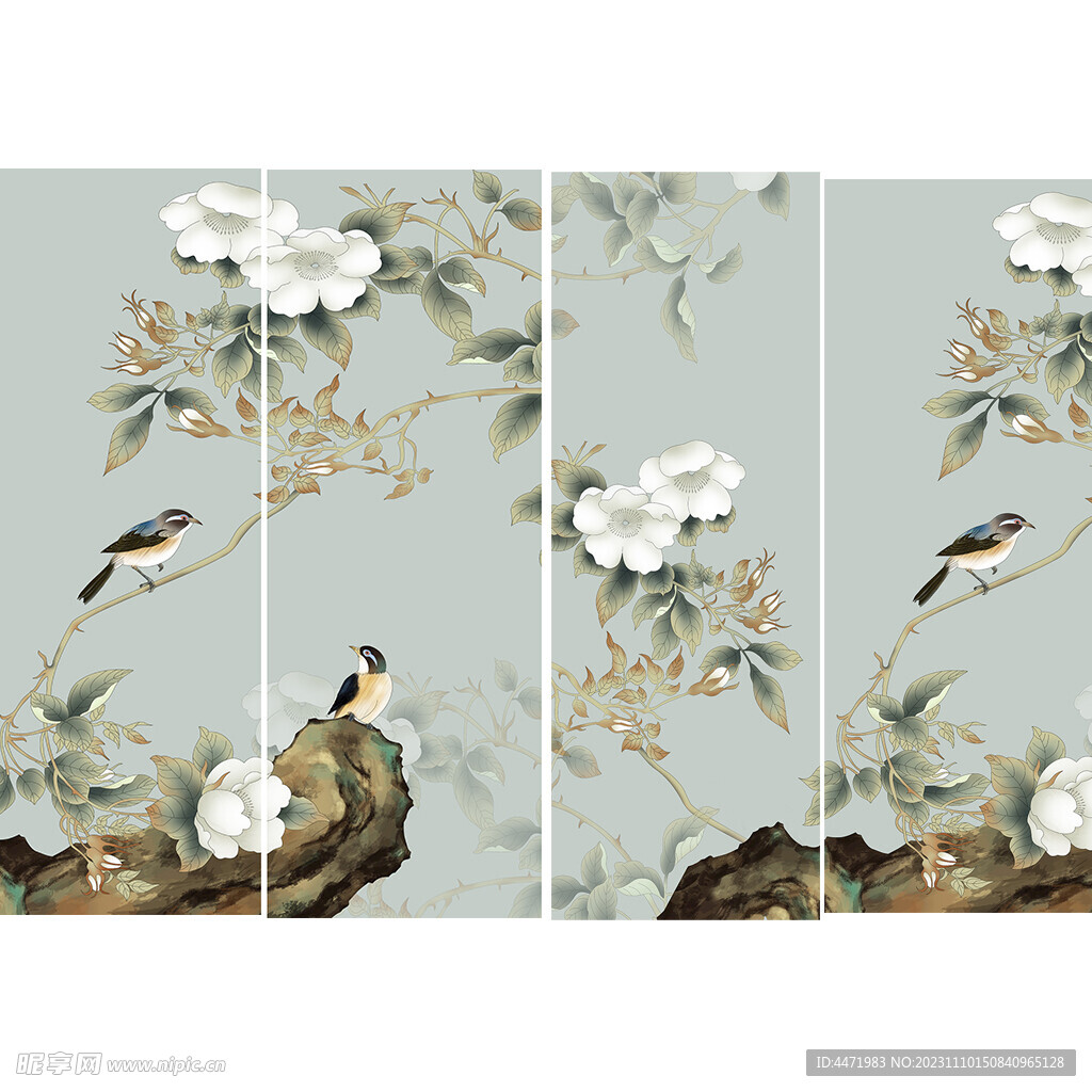 新中式禅意花鸟