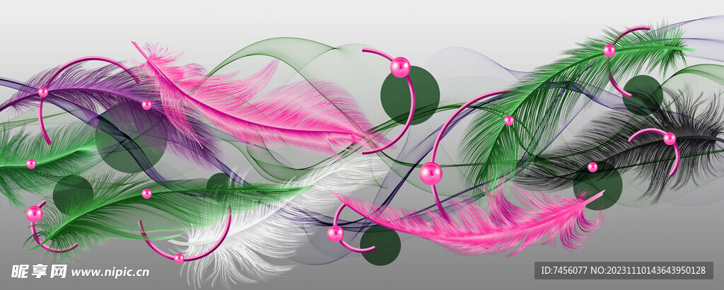 唯美羽毛水墨挂画装饰画