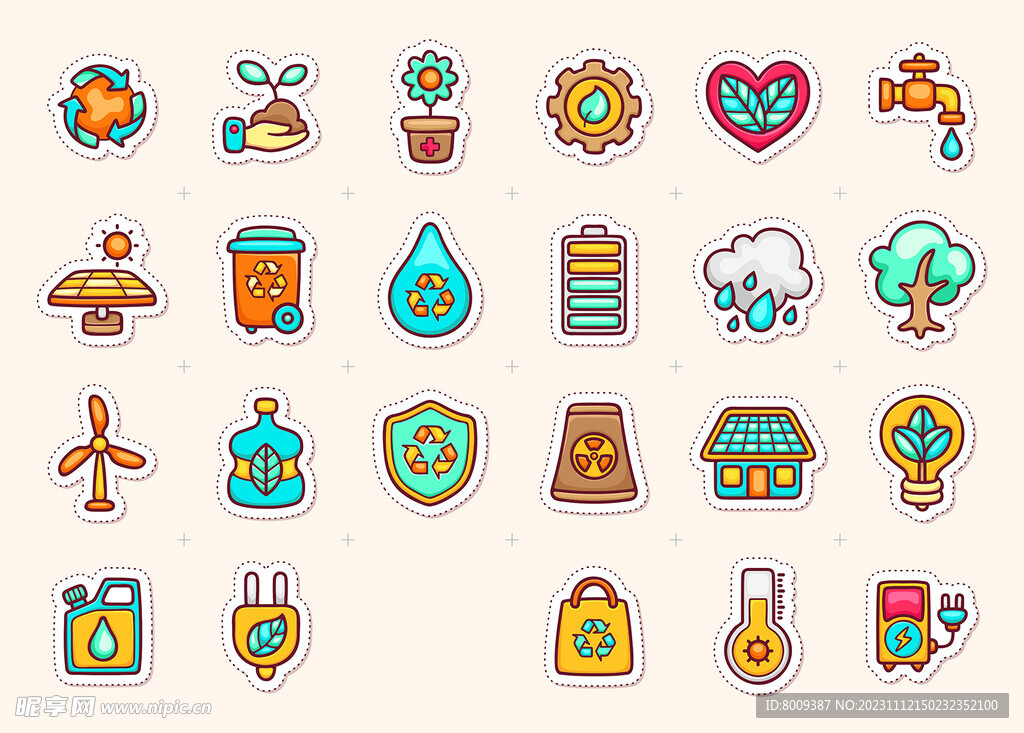 生态环保贴纸图标