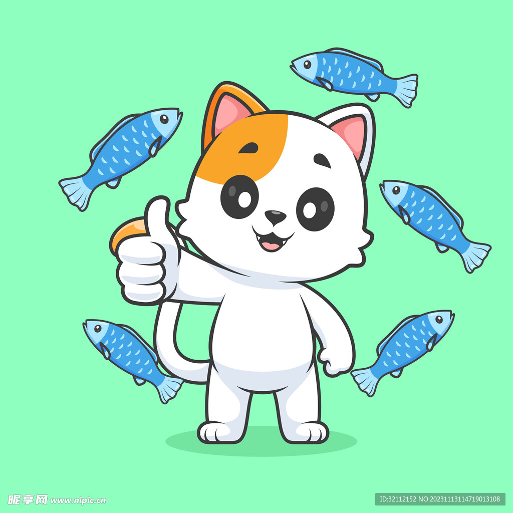 矢量卡通小猫