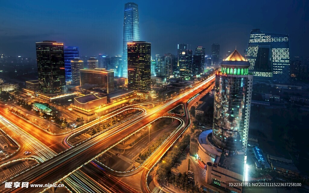 北京国贸CBD夜景