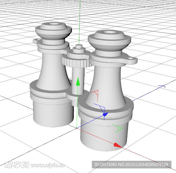 C4D模型双筒望远镜