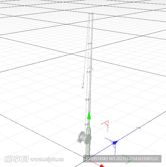 C4D模型 钓鱼竿