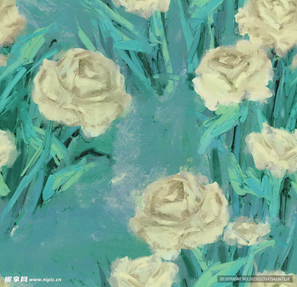 数码印花 水彩花