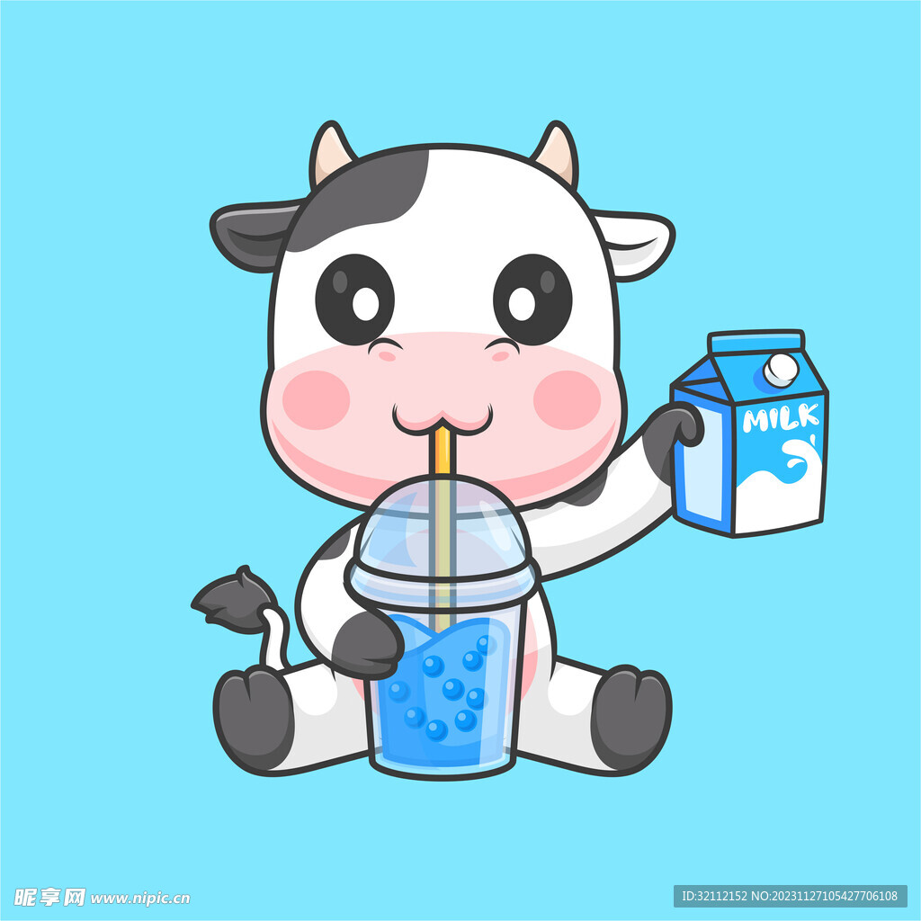 矢量卡通奶牛