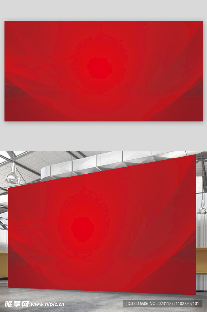 红色背景背展板