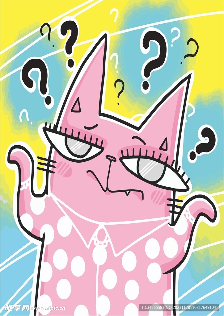 粉红色卡通猫