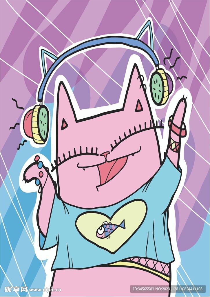 猫咪听音乐