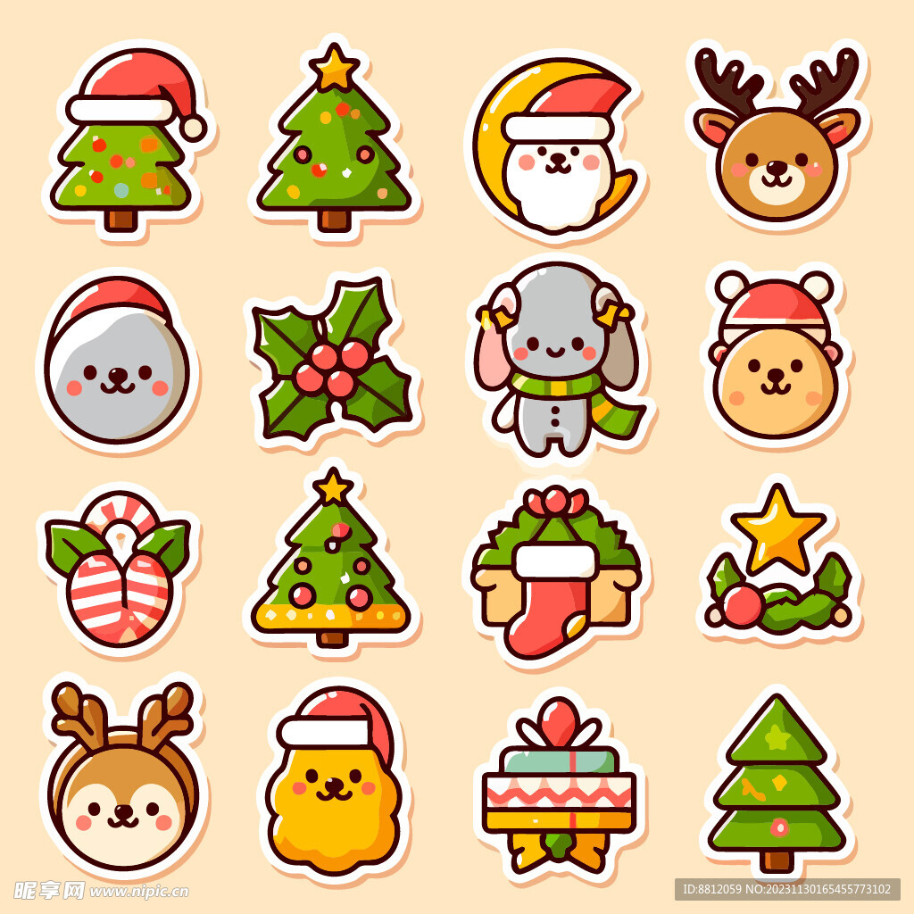圣诞贴纸 卡通贴纸 创意贴纸 