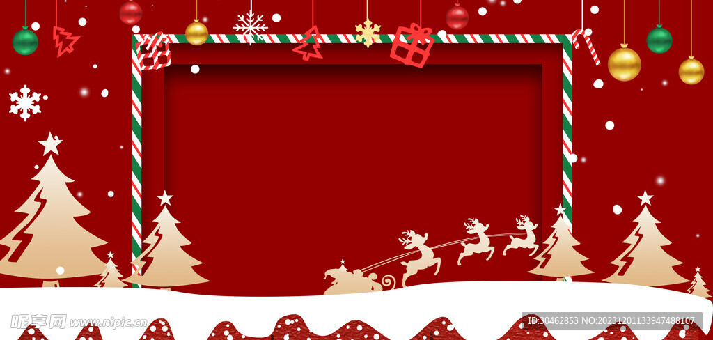 圣诞节红色卡片背景