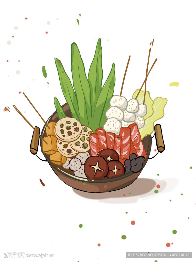 火锅食材插画