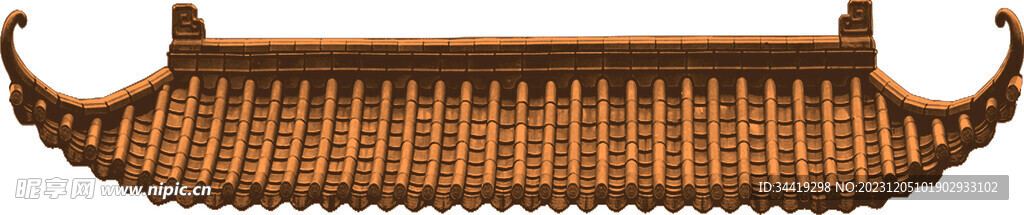 新中式古典婚礼屋檐门楼瓦房素材