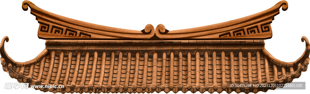 新中式古典婚礼屋檐门楼瓦房素材