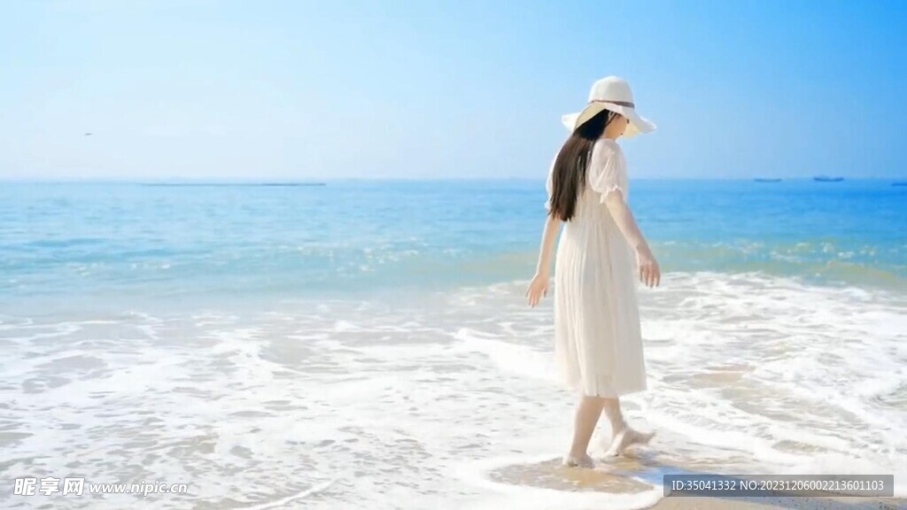 pr海边女孩4分屏剪辑视频