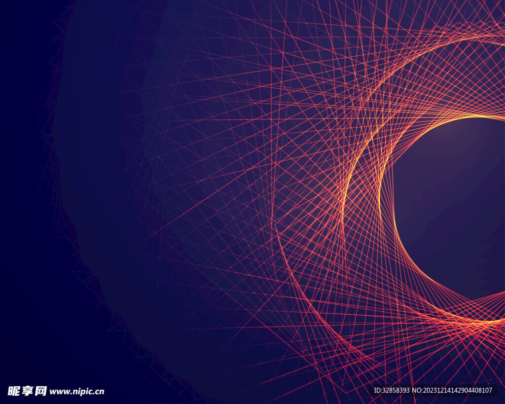 红色发光抽象科技线条背景