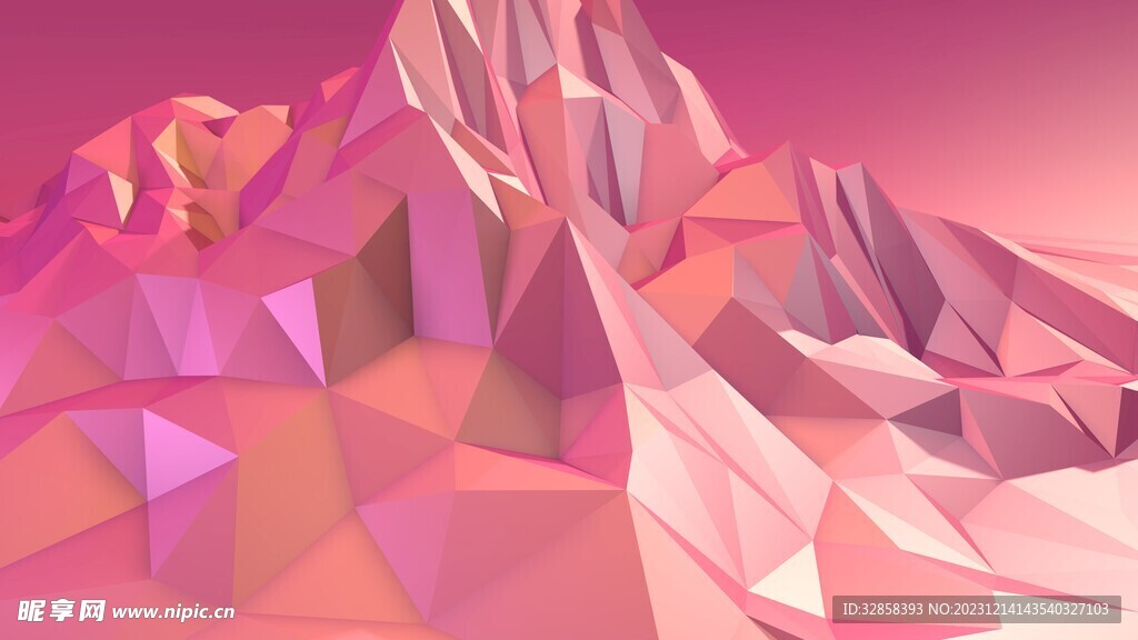 粉色渐变3d菱形抽象背景