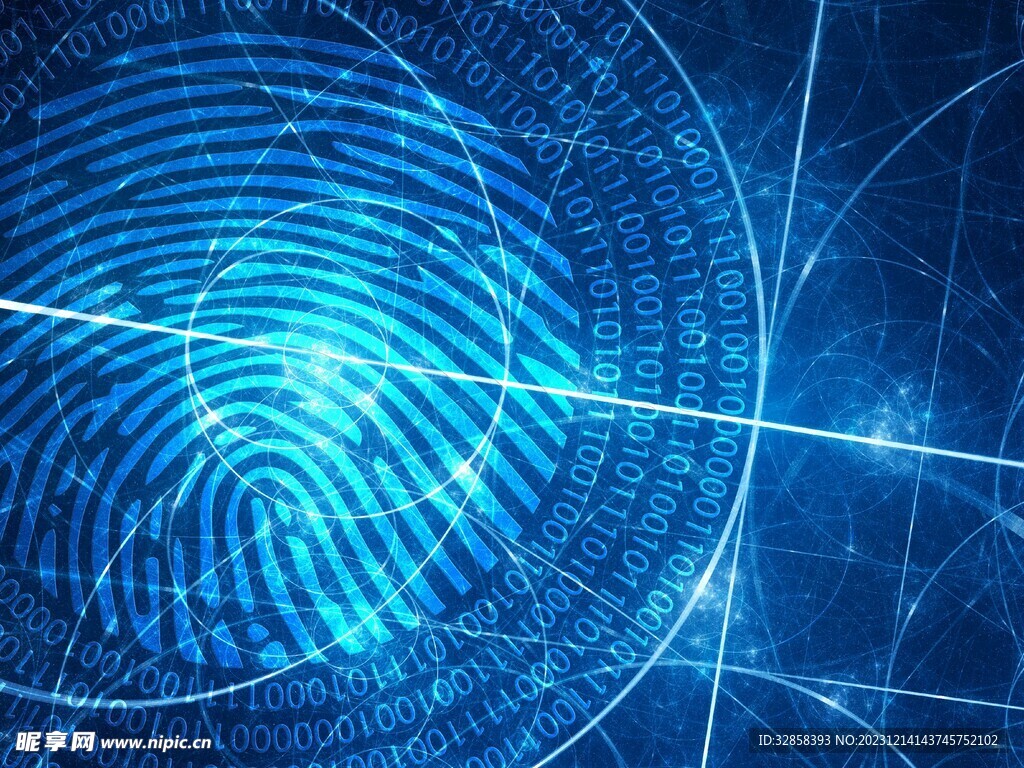 蓝色指纹大数据AI科技线条智能