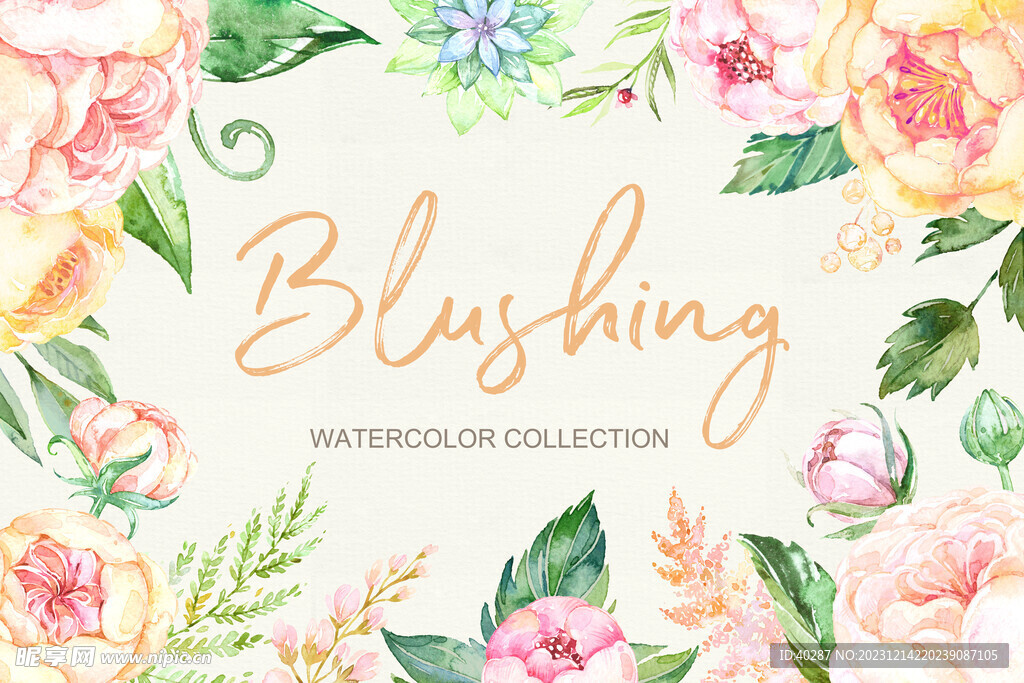 手绘花朵 婚庆背景