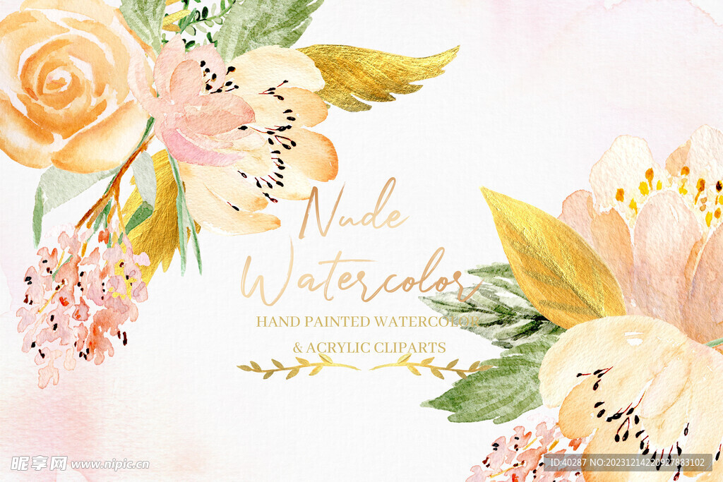 手绘花朵  婚庆背景