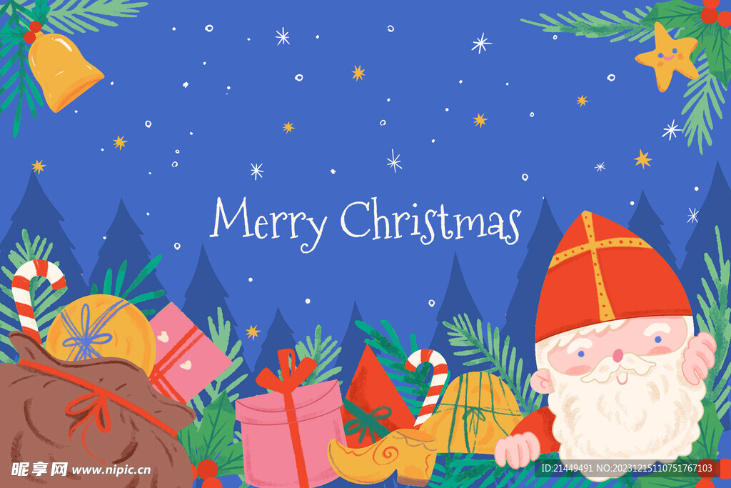 圣诞节蓝色背景