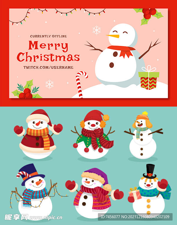 圣诞雪人展板圣诞雪人素材
