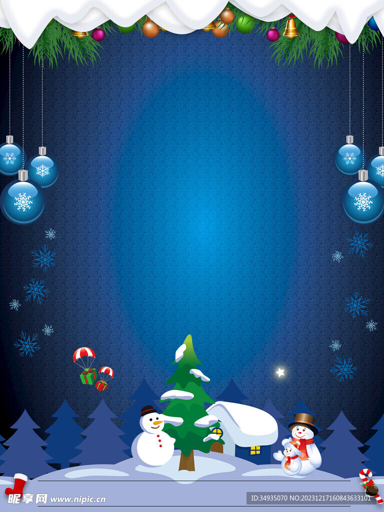 蓝色圣诞背景