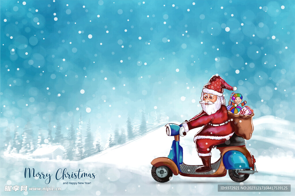 手绘圣诞节卡通背景