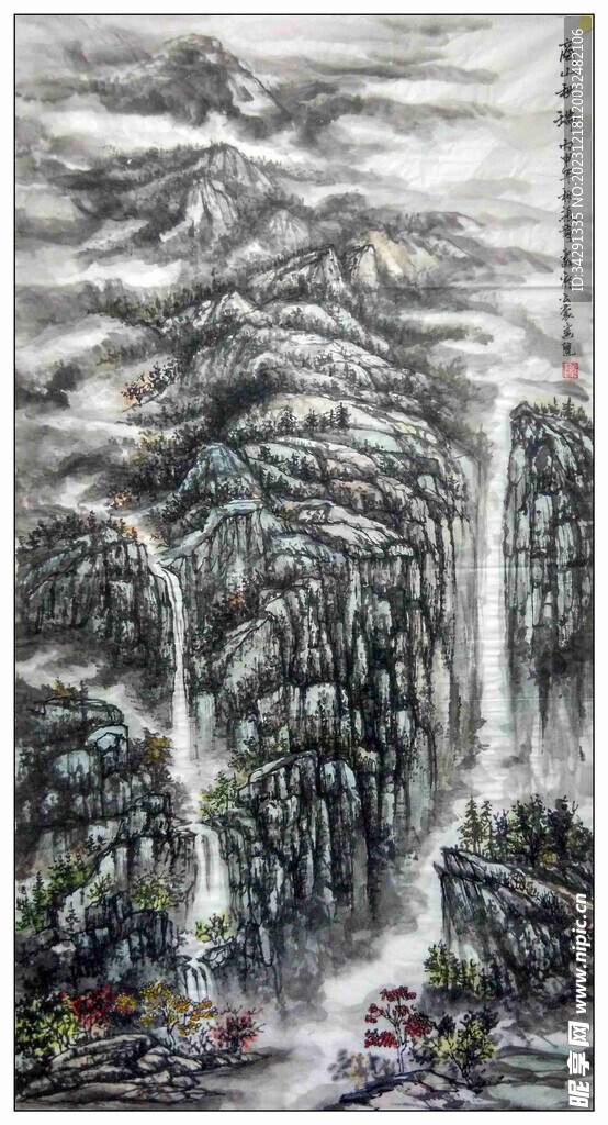 大美秦岭山水国画