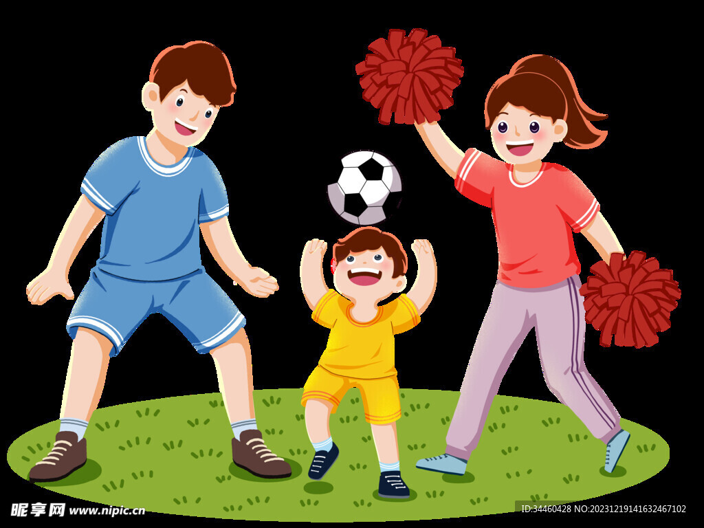 加油亲子卡通人物