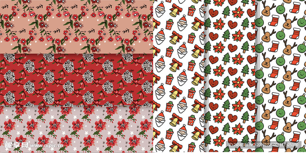圣诞矢量花纹背景素材