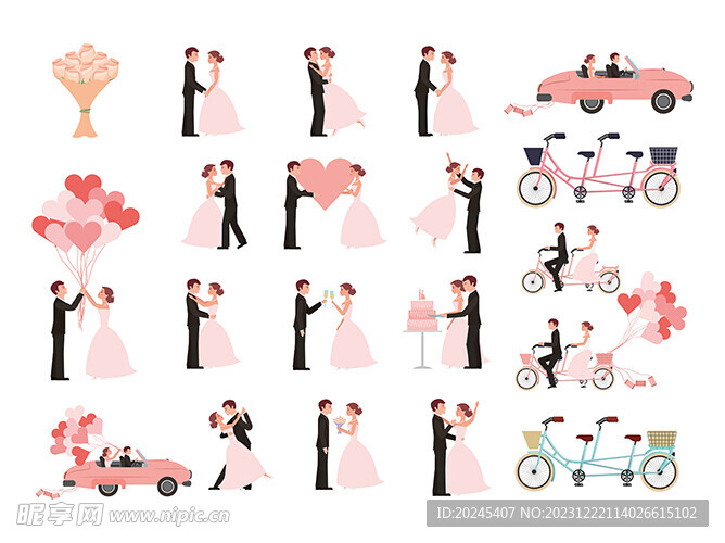 卡通婚礼素材