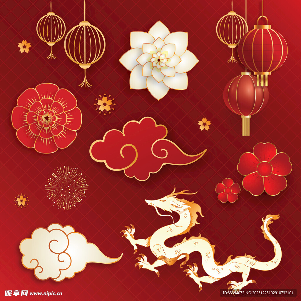 龙年新年装饰元素