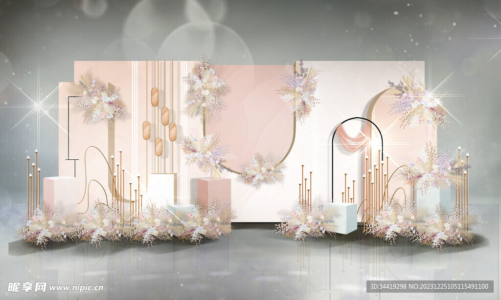 香槟色婚礼结婚背景