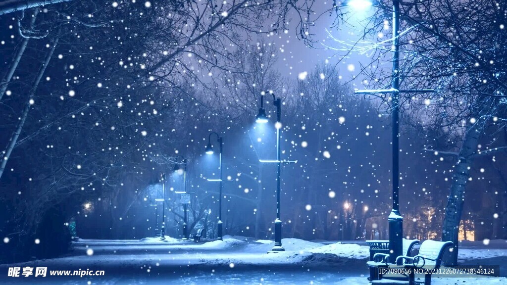 伤感下雪街景