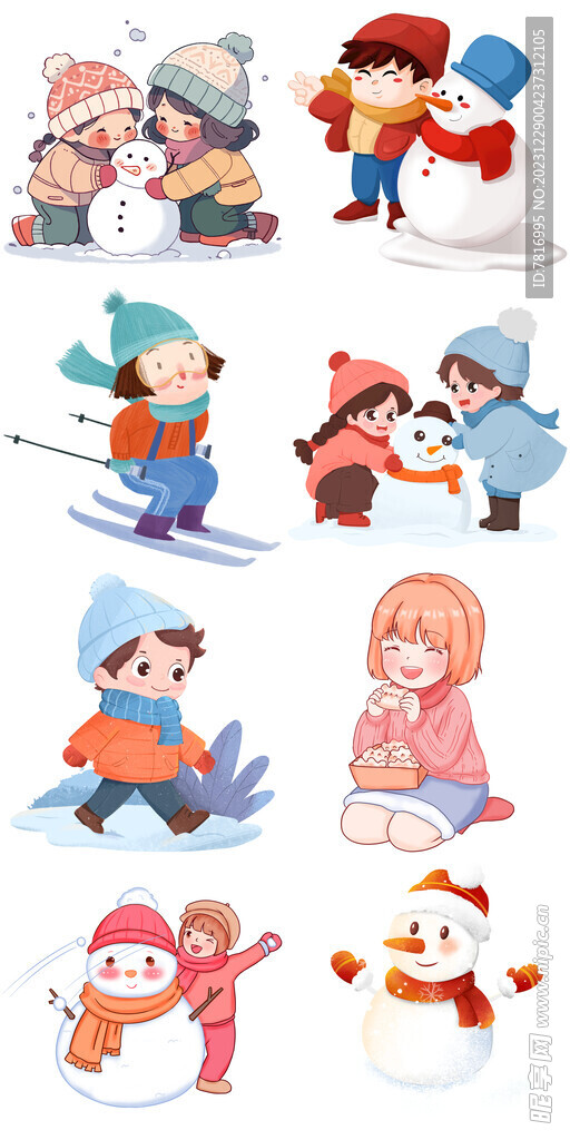 冬季雪人人物元素